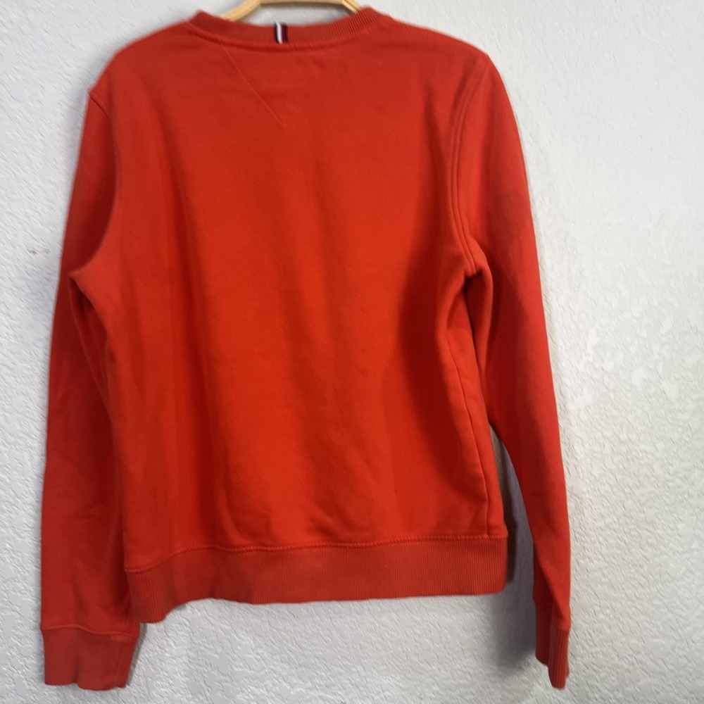 Tommy Hilfiger Sweatshirt Womens XS Red Graphic Logo Crew Fleece Y2K Americana - Picture 2 of 7